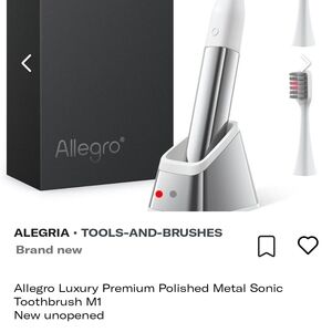 Alegra Sonic New Sleek and Mod Sonic Toothbrush Allegro Polished Metal Sonic T